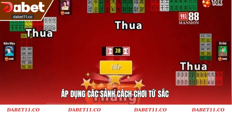 Áp dụng các sảnh cách chơi tứ sắc 